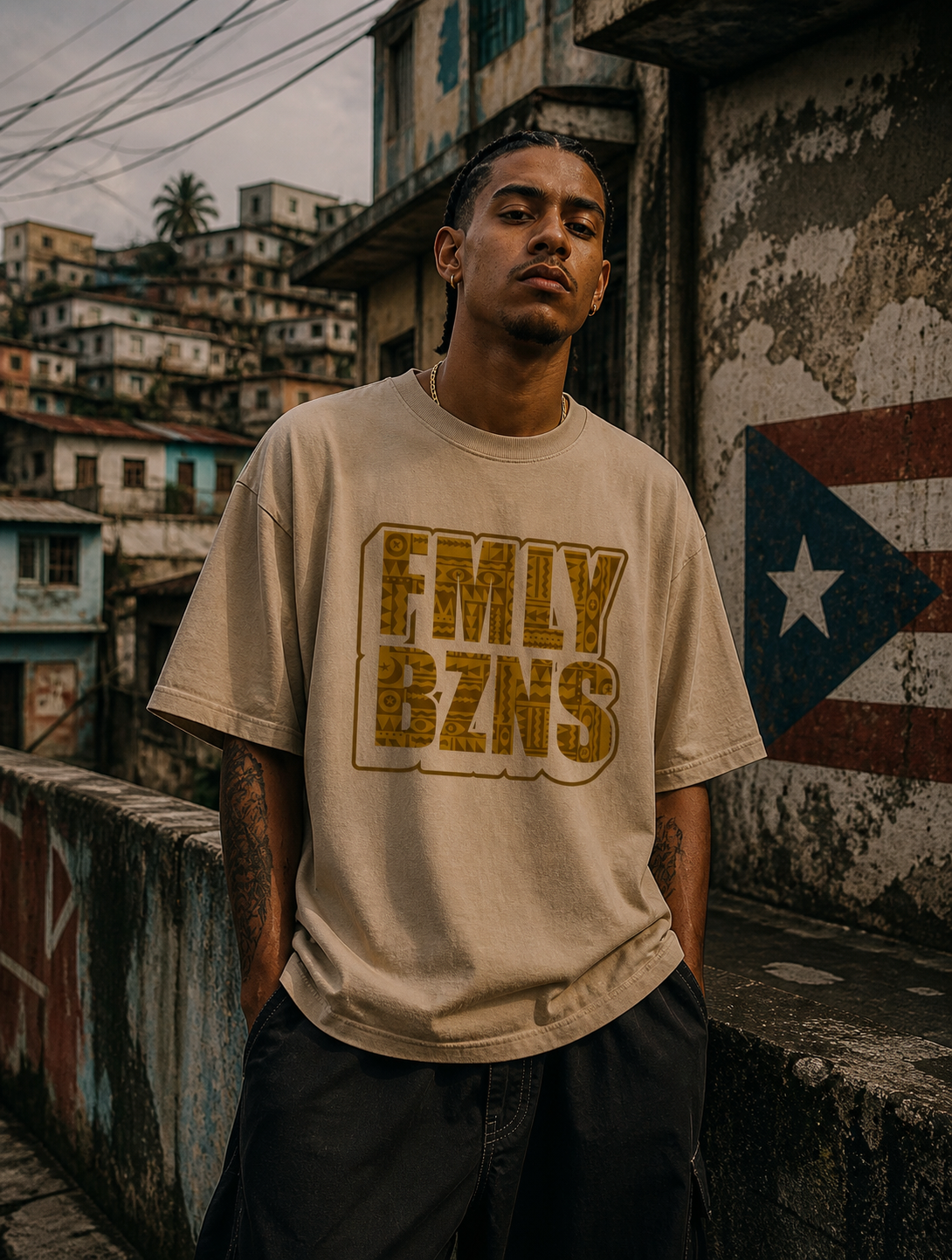 FMLY PEACE Logo Drop Shoulder Tee
